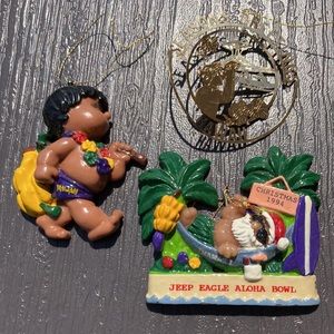 Hawaiian Ornaments Collection of 3 vintage from 1990’s